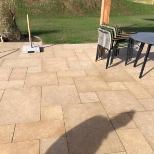 Naturstein Platte Kalkstein beige