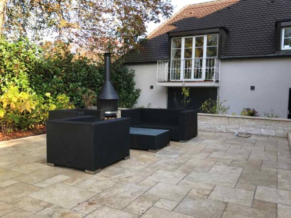 Naturstein Platte Travertin gelbbeige