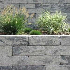 Betonstein Mauer grau-anthrazit