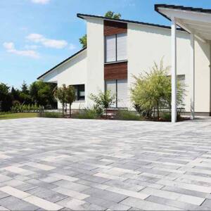 Betonstein Pflaster weiß-anthrazit