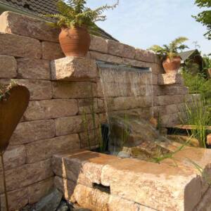 Betonstein Mauer Nebraska Kies