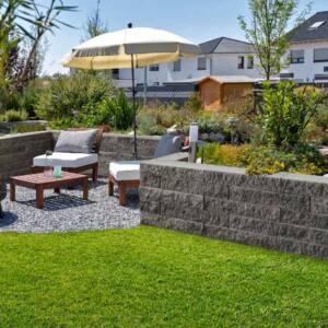 Betonstein Mauer Moonlight schwarz
